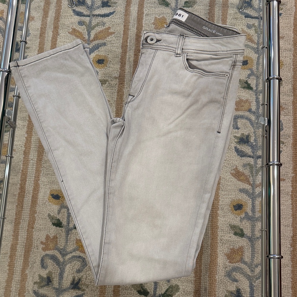 DL1961 Grace Straight leg Jeans in Light Gray